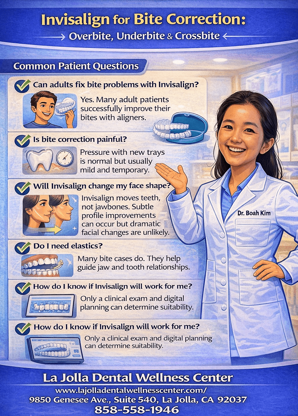 Invisalign for Bite Correction: Overbite, Underbite & Crossbite